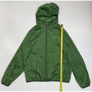 Eddie Bauer Lightweight Windbreaker Jacket Green Check Men's Large